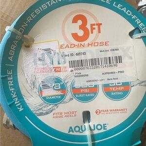 3’ lead in hose for garden hose reel